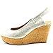 Nine West Women's Cantalope Metallic Wedge Sandal