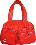 Ladies Red Padded Faux Leather Vintage Handbag
