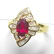 14K Yellow Gold Ruby and Diamond Ring