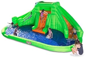 water inflatable park slides crocodile zone isle blast dual playhouse toys backyard slide summer cool pools trampolines bounce croc pool