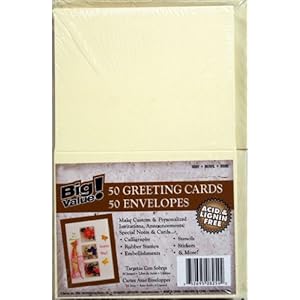 50 Blank Greeting Cards & Envelopes 5x7 A7 Ivory