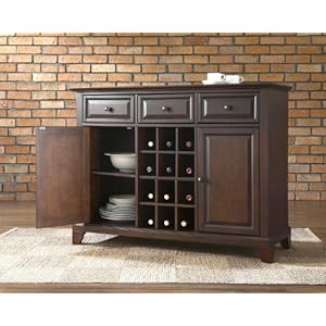 Newport Buffet Server / Sideboard Cabinet with Wine Storage by Home Gallery Stores - Vintage Mahogany Finish (KF42001CMA) Newport Buffet Server / Sideboard Cabinet with Wine Storage by Home Gallery Stores - Vintage Mahogany Finish (KF42001CMA)