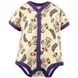 LSU Tigers Natural Newborn All Over Print French Creeper