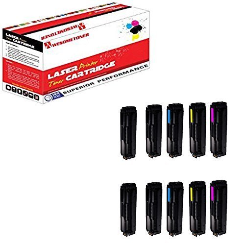Awesometoner© 10 Pack Compatible CLT-K504S x4 CLT-C504S x2 CLT-Y504S x2 CLT-M504S x2 Toner Cartridge For Samsung CLP-415NW CLX-4195FW CLP 470 475 High Yield Black 2,500 Cyan Yellow Magenta 1,800 Pages