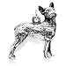 boston terrier - Boston Terrier Sterling Silver Charm