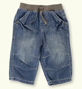 Pure Cotton Ribbed Drawstring Waist Jeans