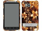 Flowers on Brown Crystal 2D Hard Case Cover for HTC Thunderbolt Incredible  ....