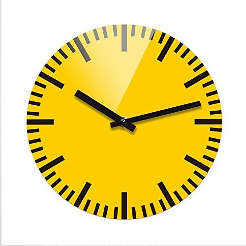 Refelx Non-Ticking Silent Acrylic Wall Clock, Large, Yellow