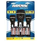 Rayovac Brilliant Solutions LED AA/D Flashlights (3 pack LED)