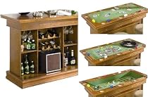 Hot Sale Coaster All in One Game Table/bar Unit with Wine Shelves Oak Finish