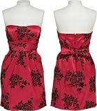 SNAP Pleated Satin Dress W/ Velveteen Floral Print [367SH-1146]