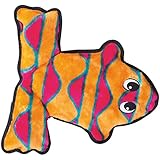 Outward Hound Kyjen  32074 Invincibles Plush Frog Stuffingless Durable Dog Toy with 4-Squeakers, Small, Green Purple