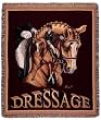 Dressage Horse Equestrian Tapestry Afghan Throw Blanket 50" x 60"