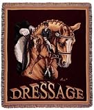 Dressage Horse Equestrian Tapestry Afghan Throw Blanket 50" x 60"