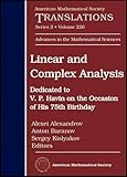 Linear and complex analysis : dedicated to V.P. Havin on the occasion of his 75th birthday