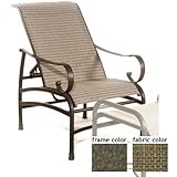 IMAGE OF Barcelona Aluminum Sling Recliner With River Rock Frame And B5026 Fabric