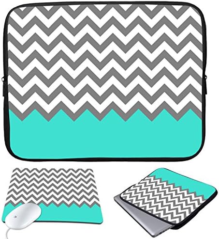 TsuiWah(TM)13-Inch 13.3" Inches Cute Wave Style Design Waterproof Neoprene Laptop Soft Sleeve Case Cover+ Soft Mouse Pad for 13.3" Macbook Pro / Air Lenovo ThinkPad ASUS Apple DELL acer HP Microsoft SAMSUNG TOSHIBA Haier
