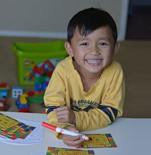 (8) Building Blocks Birthday Party Invitations & (8) White Paper Envelopes - The Invite Cards Every Kid Will Love! Brick Shapes Mini Figure Theme Party Pack