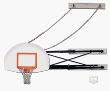 Side-Fold Wall Mount Series with 4-6' Foot Extension for Fan-Shaped Board and Adjust-a-Goal