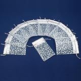 12 Organza Silver Star Drawstring Gift Bag Pouches 3x4