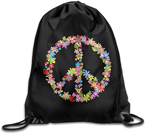 PEACE OF FLOWERS Basic Drawstring Backpack Bag