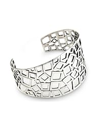 Sterling silver cuff bracelet, Bali Mosaic - Hand Made Sterling Silver Cuff Bracelet