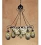 Meyda Tiffany 36369 4-Light Chandelier, Mahogany Bronze Finish with Green