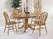 All new item 5 pc oak finish wood pedestal table set