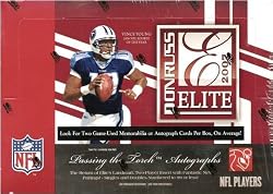 2007 Donruss Elite NFL Football Sports Trading Cards Sealed Hobby Box (2 Autographed or Memorabilia Cards + 2 Rookie Cards & 7 other inserts per box, on average!)