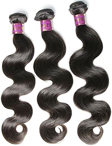 CoolFar 12"12"14" 7A Peruvian hair weft body wave remy hair virgin human hair 3 bundles 300 gram natural black virgin Peruvian hair extension