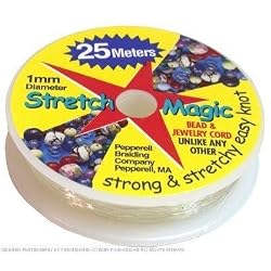 Stretch Magic Clear Stretchy Beading Cord 1mm/.039Inch Width - 25 Meters