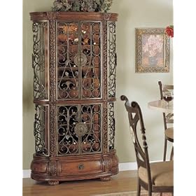 Wine Cabinet In Antique Cherry Finish