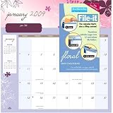 Floral File-It 2009 Pocket Wall Calendar