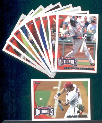 2010 Topps Baseball Cards Complete TEAM SET: Washington Nationals (Series 1 & 2) 22 Cards including Ryan Zimmerman, Wang, Capps, Willingham, Guzman, Kearns, dunn, Bard, Mock & more!