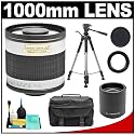 Rokinon 500mm f/6.3 Multi-Coated Mirror Lens with 2x Teleconverter (=1000mm) + Tripod + Case + Accessory Kit for Canon EOS 50D, 30D, 20D, 5D, 7D Digital Rebel XS, XSi, T1i & Film SLR Cameras