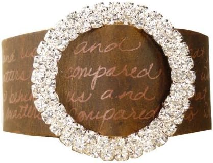 Monarch Inspirations Leather Bracelet with Rhinestone Circle Slider M-WLBB-01