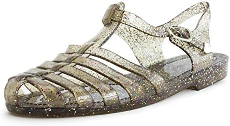 Women Soft Retro Jelly Buckle Closure Sandals Womens Brown 10