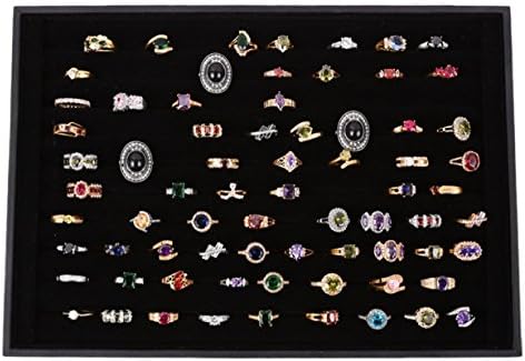 KEden Practical Earring Display Case Finger Ring Holder Plus Size With No Cover Black