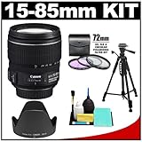 Canon EF-S 15-85mm f/3.5-5.6 IS USM Zoom Lens with 3 UV/FLD/CPL Filters + H ....