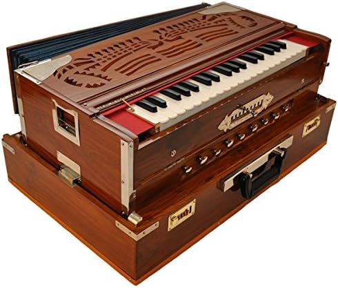 Original Calcutta 9-Scale Changer Harmonium 3-1/2 Octaves, Male-Female. Premium Teakwood
