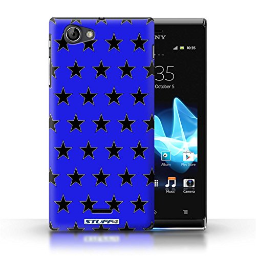 STUFF4 Phone Case / Cover for Sony Xperia J (ST26i) / Blue Design / Stars Pattern Collection