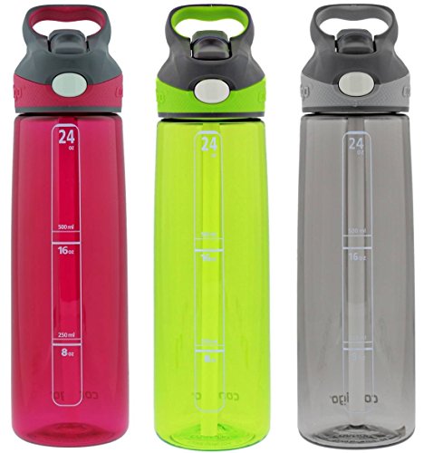 Contigo Autospout Addison Water Bottle, 24oz - Sangria, Citron & Smoke (3 Pack)