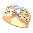 14K Yellow Gold Diamond Engagement Ring Semimount - CENTER STONE NOT INCLUDED