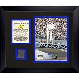 Mounted Memories Jimmie Johnson UAW 400 Collectible w/ Piece of Race Used Tire