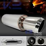Universal Jdm Style 4.5" Tip Turbo Muffler Exhaust +Hp