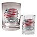 New England Revolution MLS Rocks Glass and Square Shot Glass Set - Primary Logo
