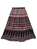 Broomstick Skirt Gypsy Hippie Earthy Brown Print Mid Length Skirts