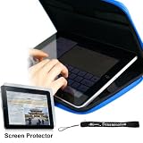 Premium Slim Hard Nylon Carrying Cube Cover Case for Apple iPad WiFi / 3G 16GB 32GB 64GB + Includes a 4-inch eBigValue (TM) Determination Hand Strap + Anti-Glare Screen Protector for IPad Tablet (All Models)
