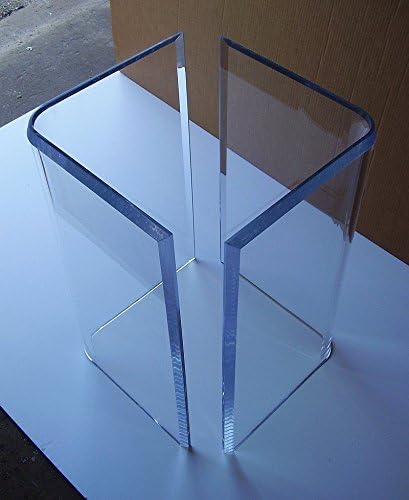 Acrylic "V's" or Boomerang DINING TABLE BASES (2) Clear Lucite Plexiglass