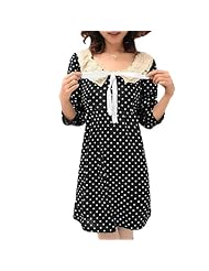 Lace Dots Print Cotton/Polyester Mini Dress 
